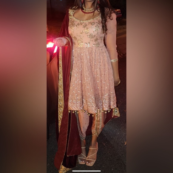 Peach dhoti salwar outfit - Picture 1 of 1